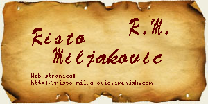 Risto Miljaković vizit kartica